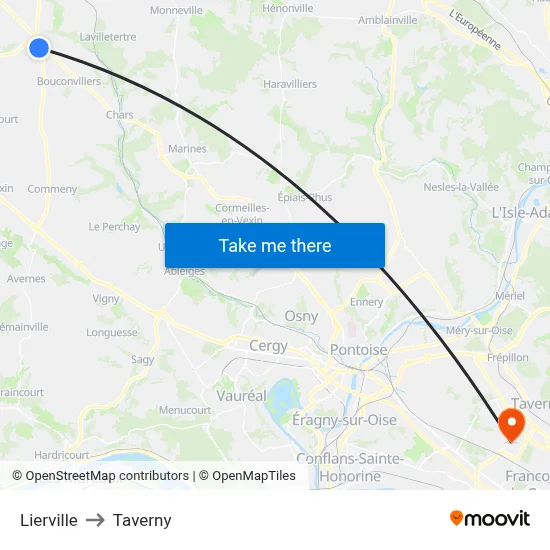 Lierville to Taverny map