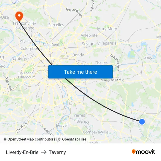 Liverdy-En-Brie to Taverny map