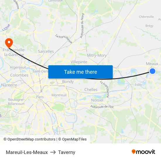 Mareuil-Les-Meaux to Taverny map