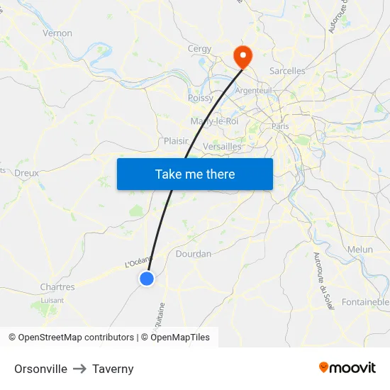 Orsonville to Taverny map