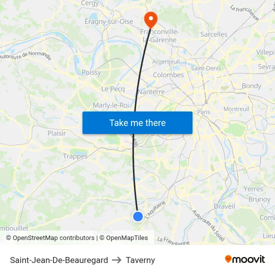 Saint-Jean-De-Beauregard to Taverny map