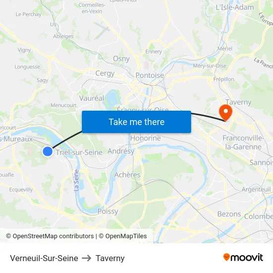 Verneuil-Sur-Seine to Taverny map