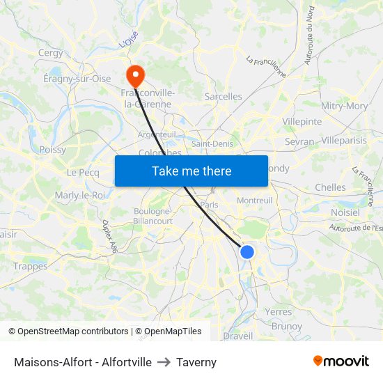 Maisons-Alfort - Alfortville to Taverny map