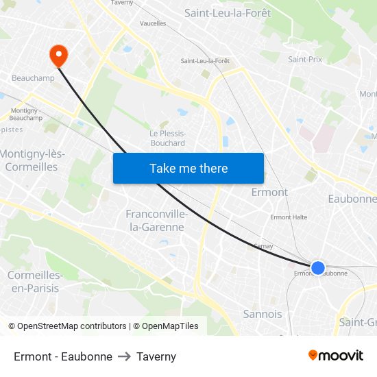 Ermont - Eaubonne to Taverny map
