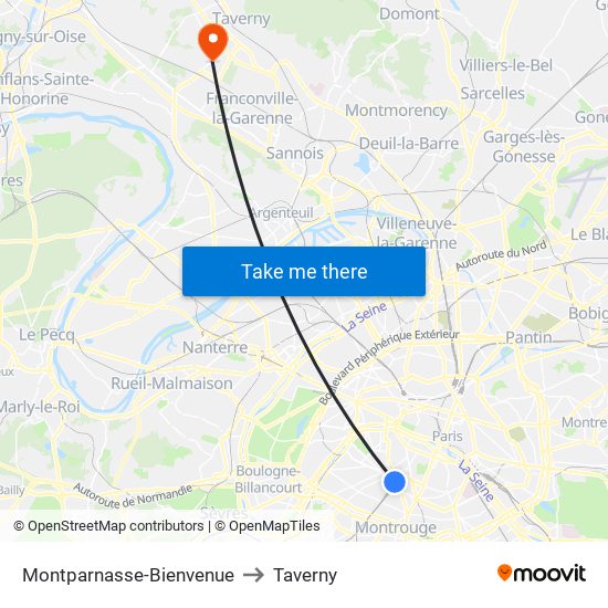 Montparnasse-Bienvenue to Taverny map