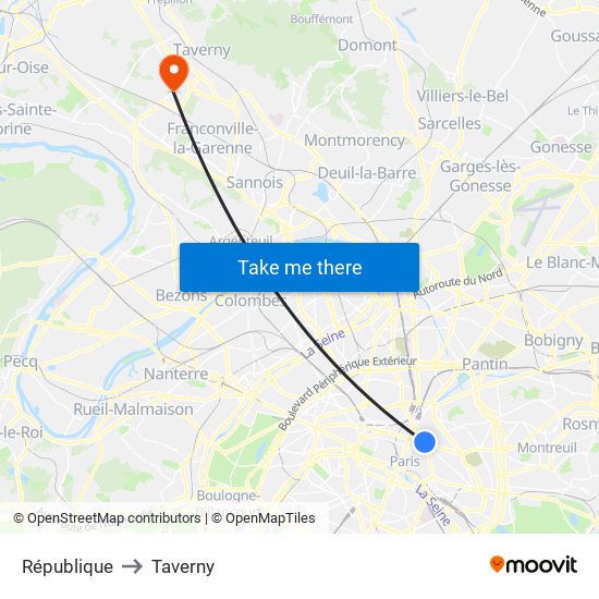 République to Taverny map