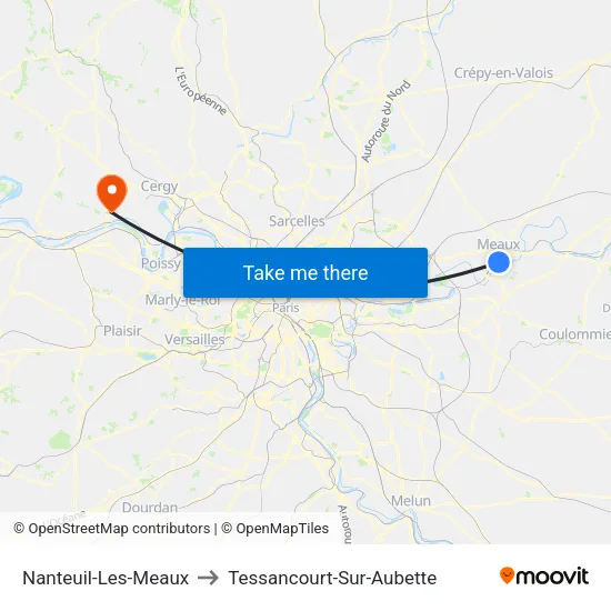 Nanteuil-Les-Meaux to Tessancourt-Sur-Aubette map