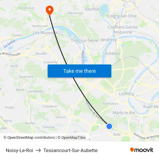 Noisy-Le-Roi to Tessancourt-Sur-Aubette map