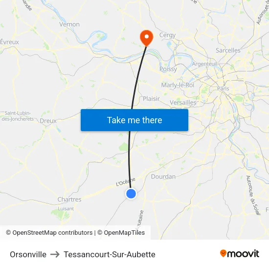 Orsonville to Tessancourt-Sur-Aubette map