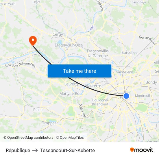 République to Tessancourt-Sur-Aubette map