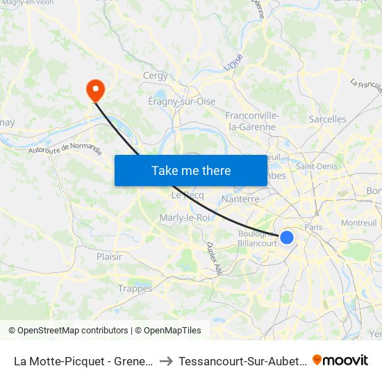 La Motte-Picquet - Grenelle to Tessancourt-Sur-Aubette map