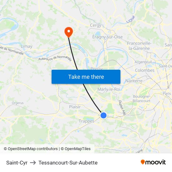 Saint-Cyr to Tessancourt-Sur-Aubette map