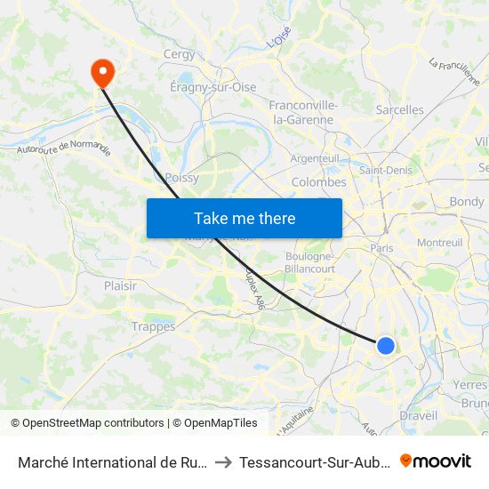 Marché International de Rungis to Tessancourt-Sur-Aubette map
