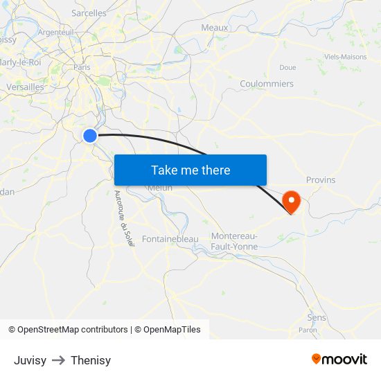 Juvisy to Thenisy map