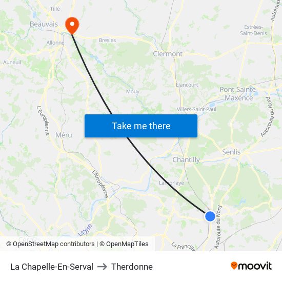 La Chapelle-En-Serval to Therdonne map