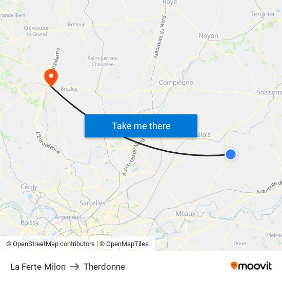 La Ferte-Milon to Therdonne map