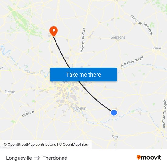 Longueville to Therdonne map