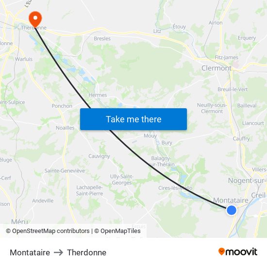 Montataire to Therdonne map