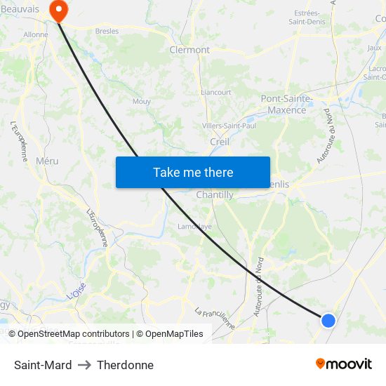 Saint-Mard to Therdonne map