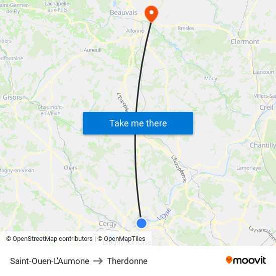 Saint-Ouen-L'Aumone to Therdonne map