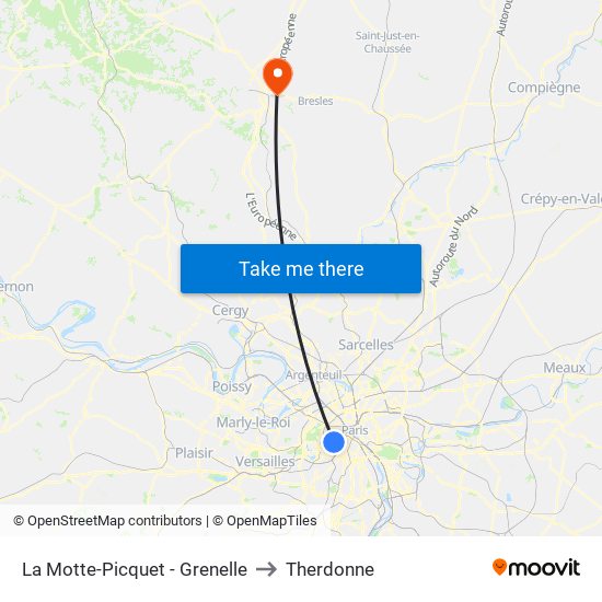 La Motte-Picquet - Grenelle to Therdonne map