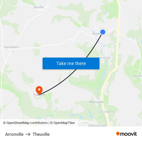 Arronville to Theuville map