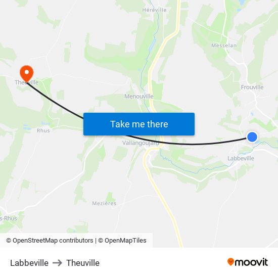 Labbeville to Theuville map