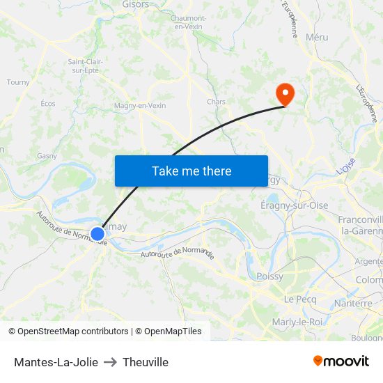 Mantes-La-Jolie to Theuville map