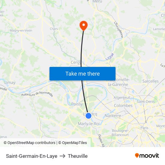 Saint-Germain-En-Laye to Theuville map