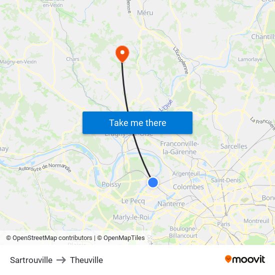 Sartrouville to Theuville map