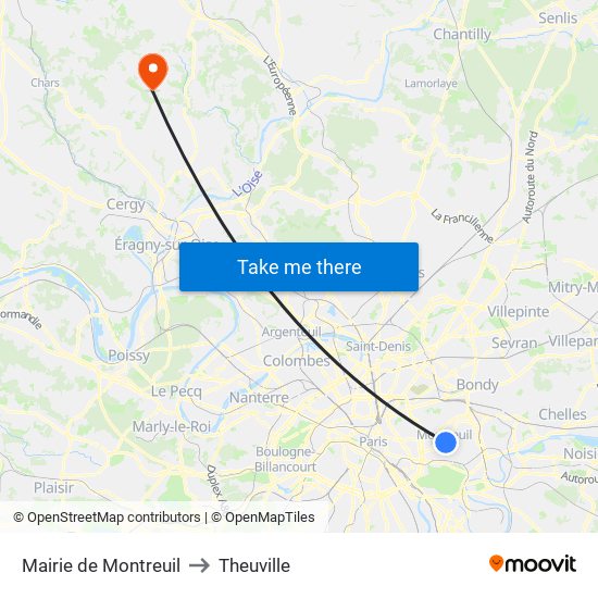 Mairie de Montreuil to Theuville map