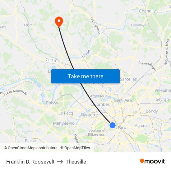 Franklin D. Roosevelt to Theuville map