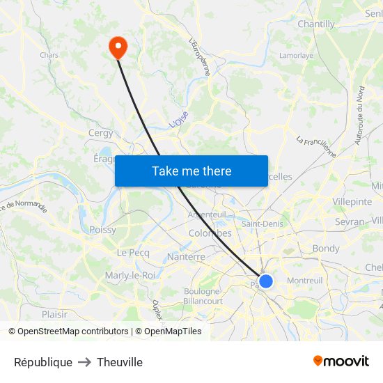 République to Theuville map
