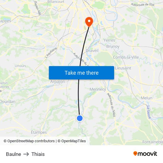 Baulne to Thiais map