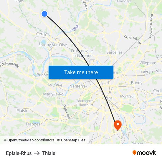 Epiais-Rhus to Thiais map