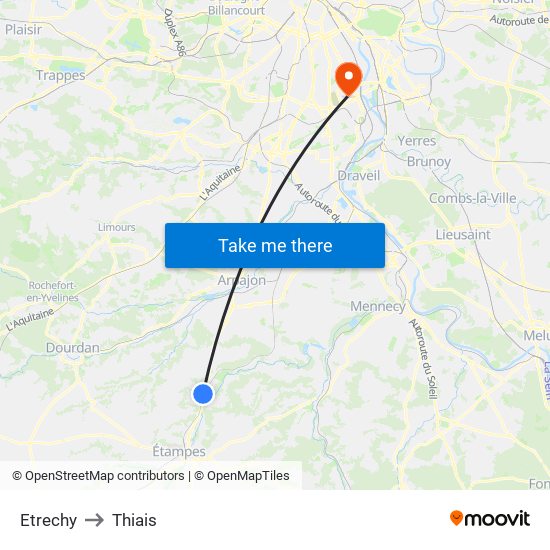 Etrechy to Thiais map