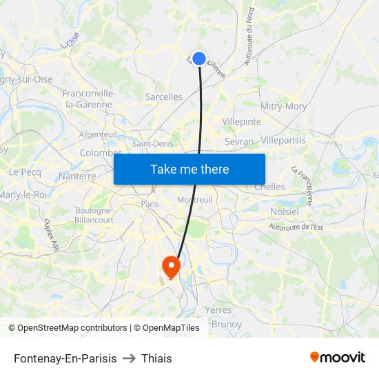 Fontenay-En-Parisis to Thiais map