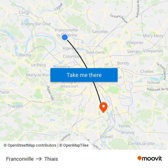 Franconville to Thiais map