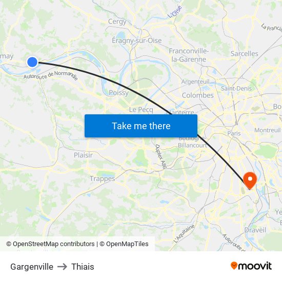 Gargenville to Thiais map