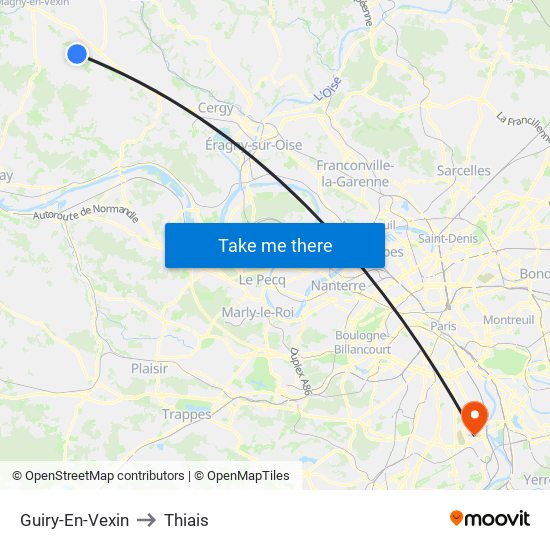 Guiry-En-Vexin to Thiais map