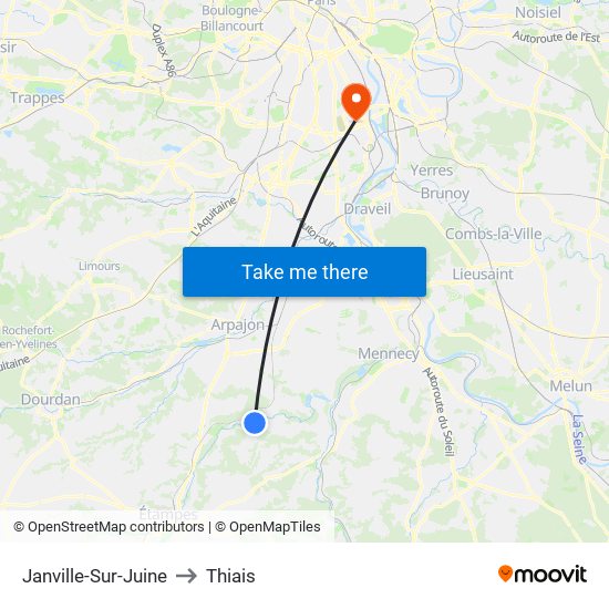 Janville-Sur-Juine to Thiais map