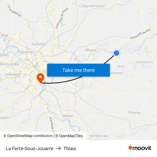 La Ferte-Sous-Jouarre to Thiais map