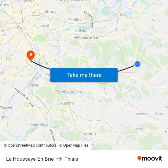 La Houssaye-En-Brie to Thiais map