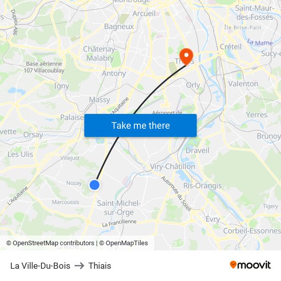 La Ville-Du-Bois to Thiais map