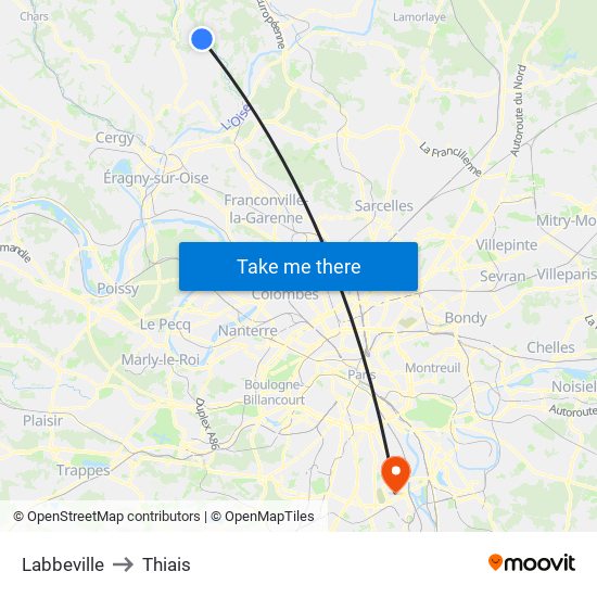 Labbeville to Thiais map
