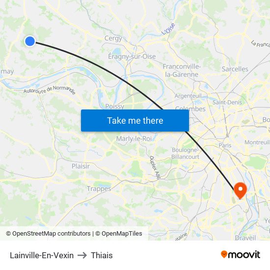Lainville-En-Vexin to Thiais map