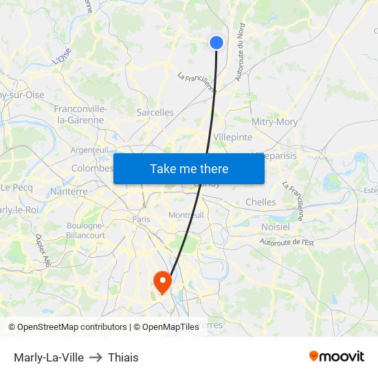 Marly-La-Ville to Thiais map