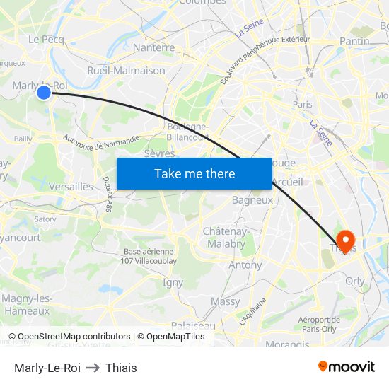 Marly-Le-Roi to Thiais map