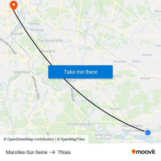 Marolles-Sur-Seine to Thiais map