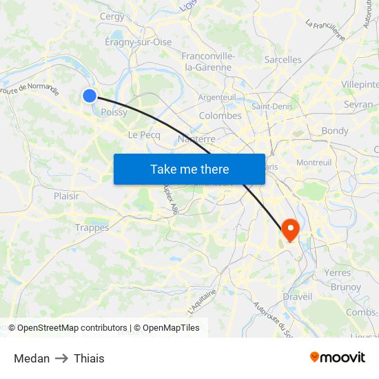 Medan to Thiais map